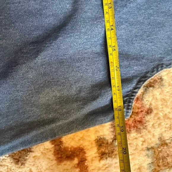 Vtg Torpedo International Blue Jean Denim Button Up Jumper Retro Pockets CATS S - Picture 5 of 8